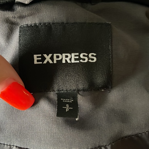 EXPRESS LONG BELTED PUFFER JACKET Charcoal Grey - Picture 6 of 7